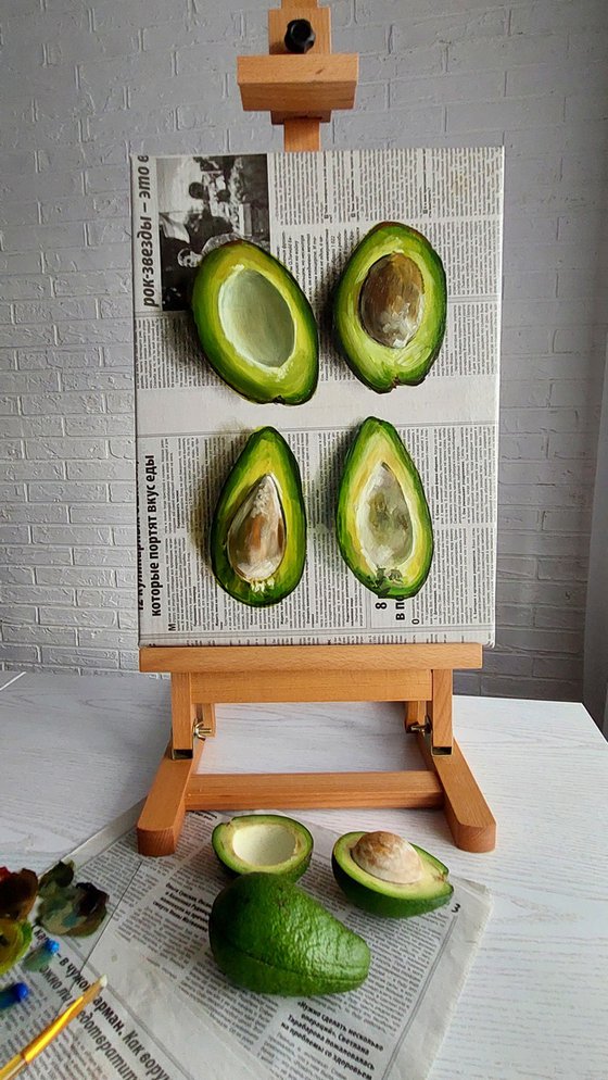 Avocado newspaper art