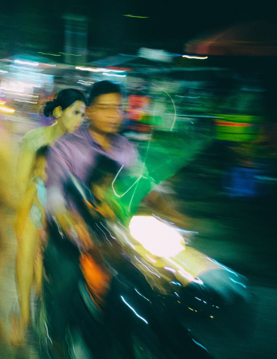 Impressionistic Portrait Photograph By Marc Ehrenbold, 40 X 30", Velo City #2, Original Artwork