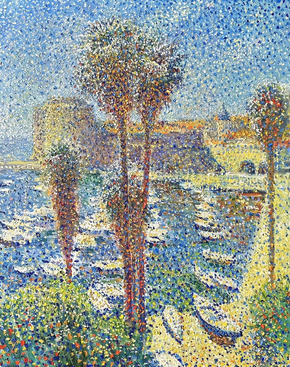 Impressionistic Landscape Oil Painting By Andrii Chebotaru, 31 X 39, Dubrovnik. Old Town, Original Artwork