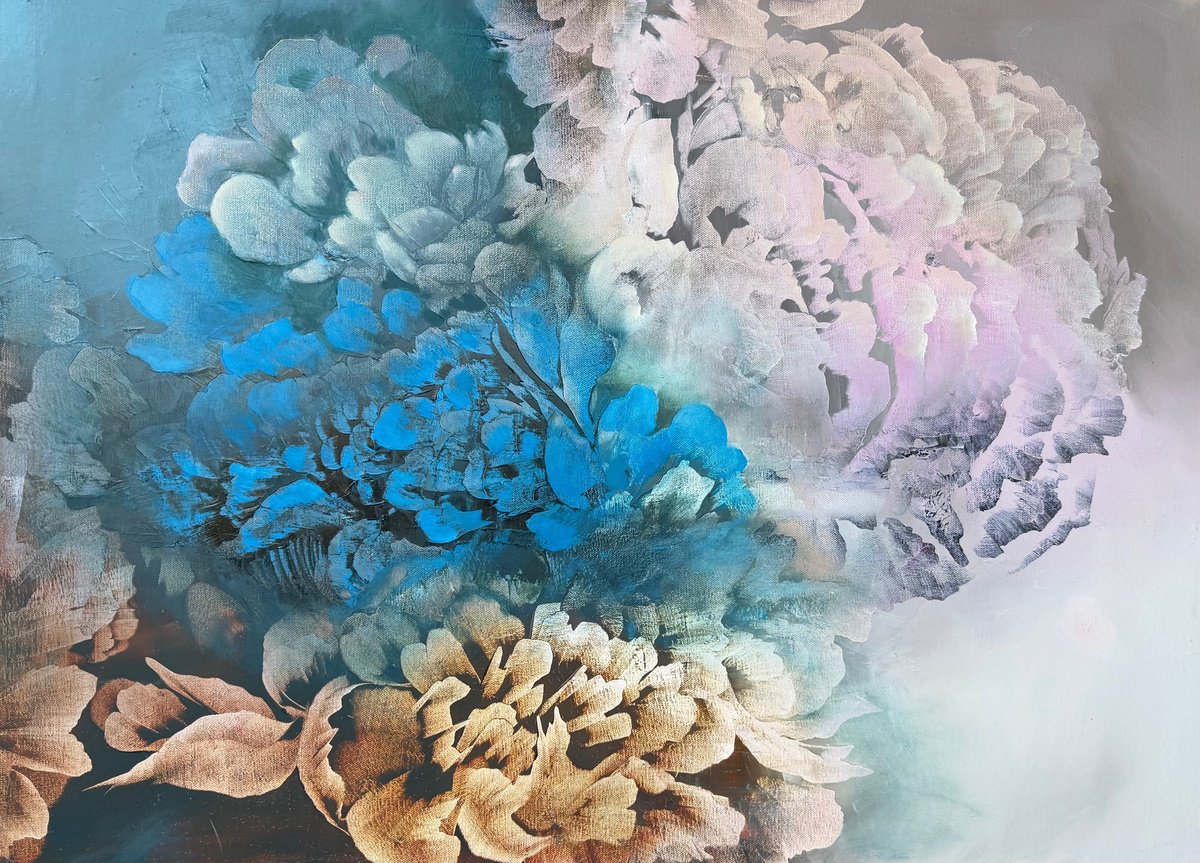 Expressive Oil Painting , Night Fragrance Xix By Ludmila Budanov, 39 X 28, Artwork For Sale On Artfinder