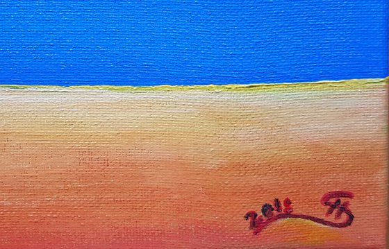 Lone tree #5 - surreal landscape on stretched cotton canvas, ready to hang, 30x30cm