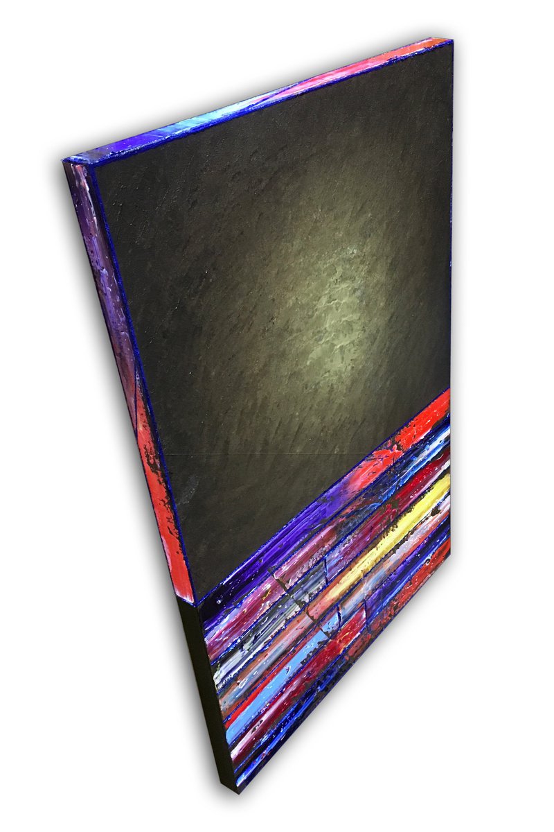 Geometric Abstract Painting By Preston M. Smith (Pms), 24 X 36", "Spaced Out", Original Artwork