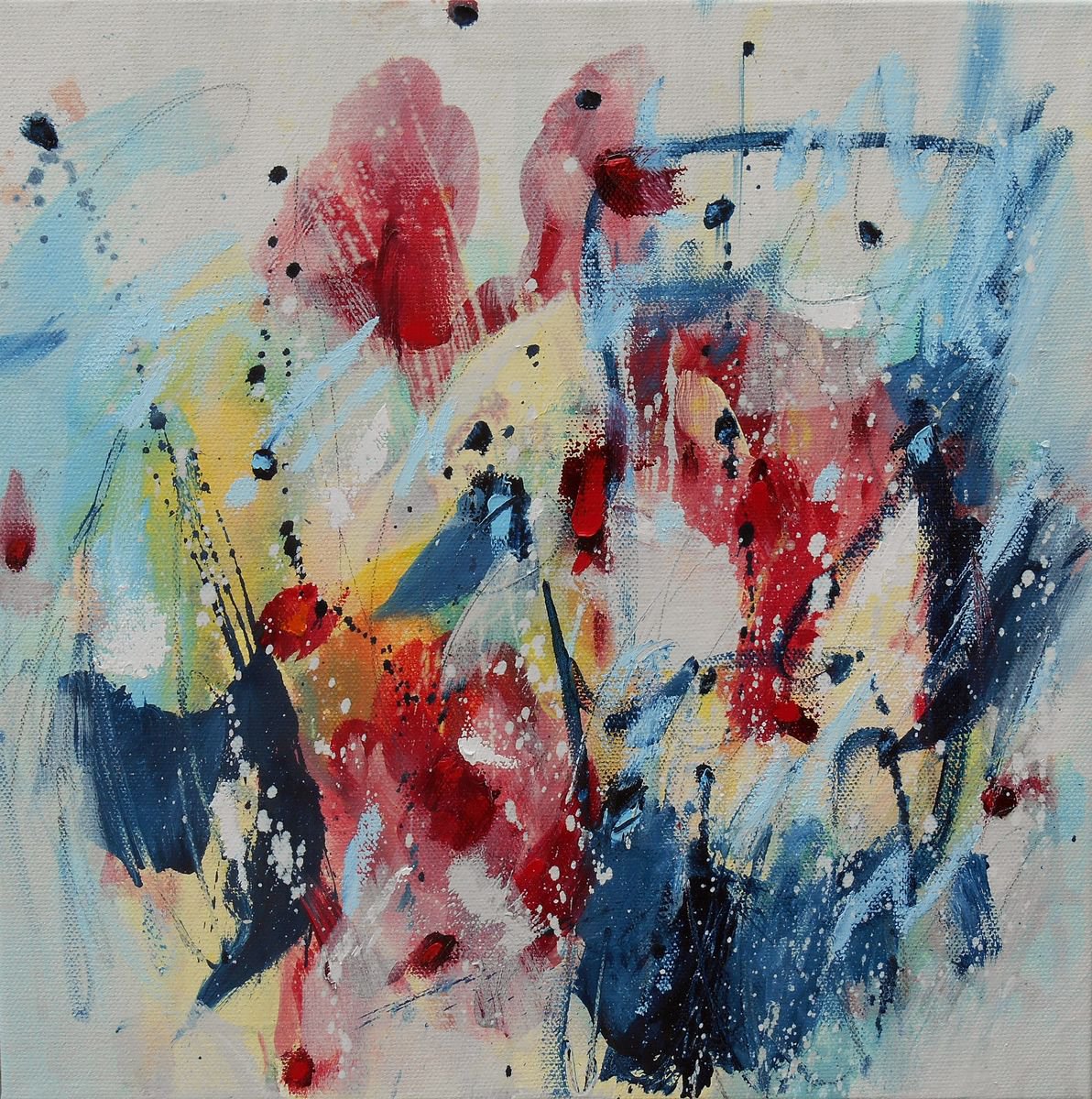 Make Us Daring - Abstract Art - 12 x 12 IN / 30 x 30 CM - Abstract Oil Painting on Canvas by Cynthia Ligeros Abstract Artist