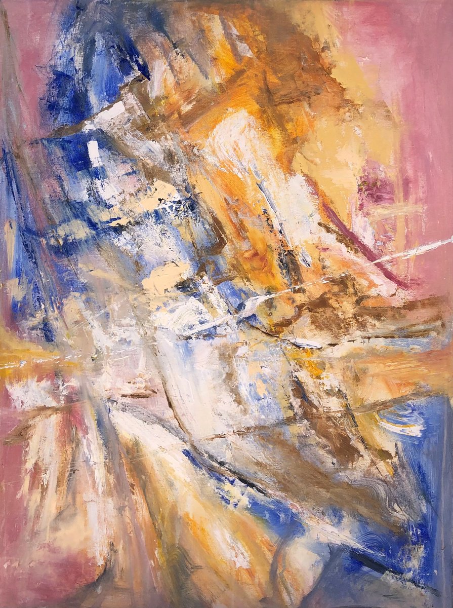 Abstract Acrylic Painting By Snezana Djordjevic, 24 X 31", Hug, Original Artwork