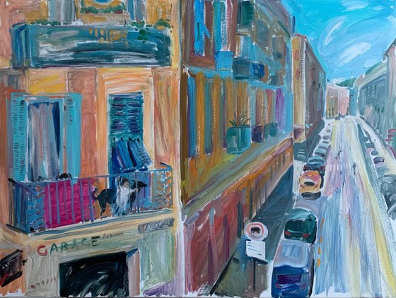 A Child and a Dog in the Big City