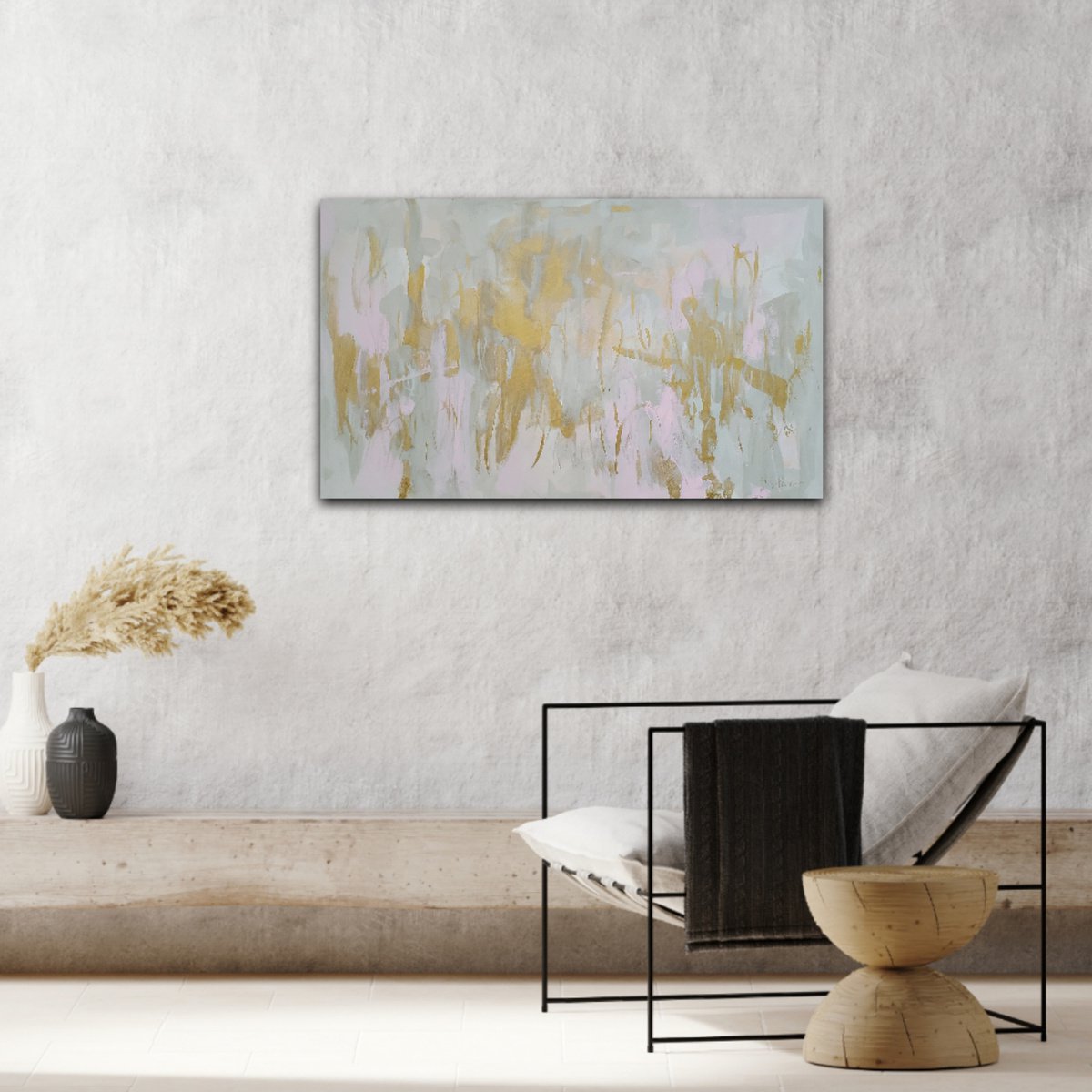 Abstract Acrylic Painting By Joyce Fournier, 40 X 24", Inner Peace, Original Artwork