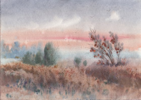 Landscape painting watercolor