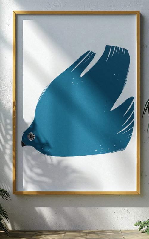 BIRD IN SEA BLUE by Emma Evans-Freke