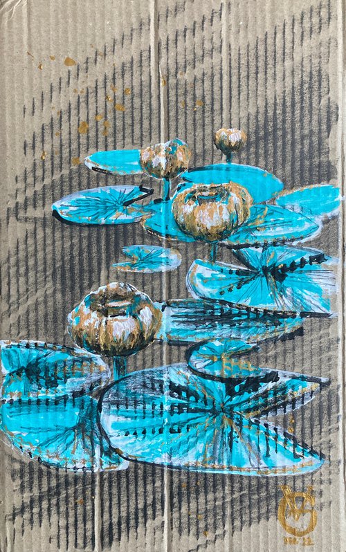 Water lilies in yellow 4 by Valeria Golovenkina