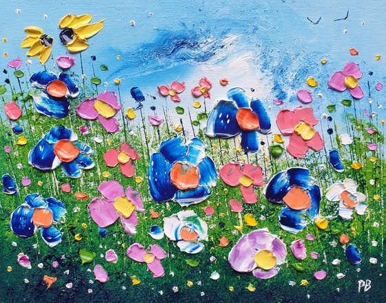 "Summer Meadow Flowers in Love"