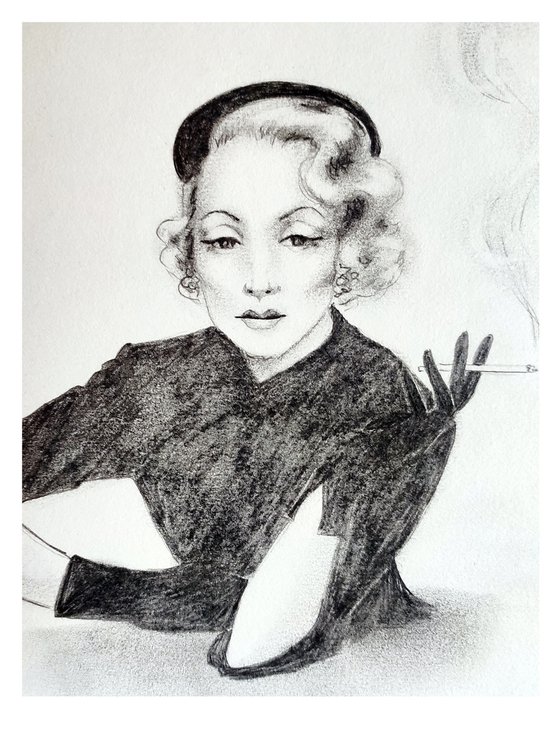 Elegance. Charcoal drawing by Svetlana Vorobyeva