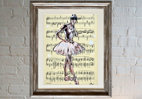 Ballerina XXV - Vintage Music Page, GIFT idea