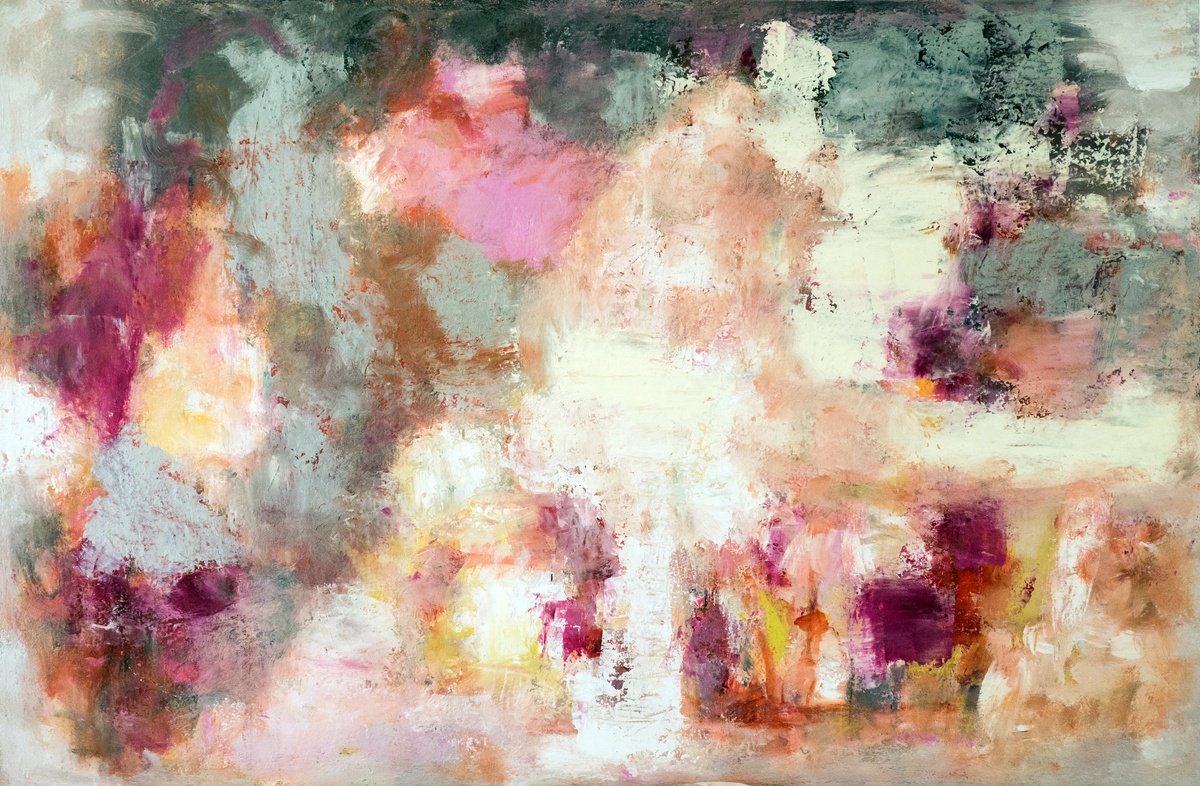 Abstract Acrylic Painting By Davina Nicholas, 62 X 43, Perplexed, Original Artwork