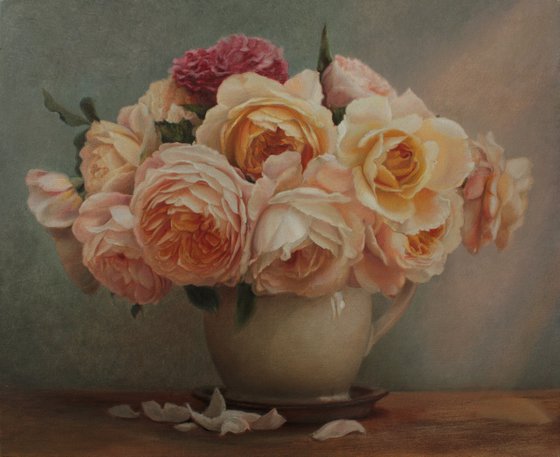 Still life with a bouquet of roses