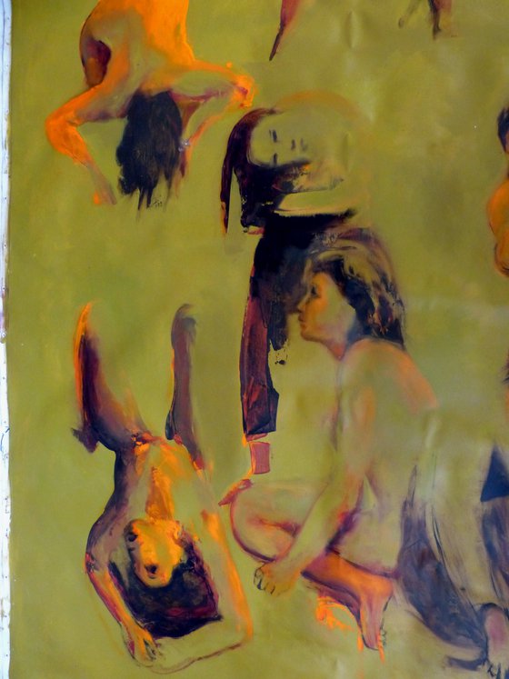 Nude Study in green, oil on canvas 130x195 cm