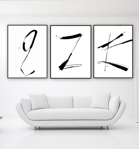 Abstract artwork. Set of 3.