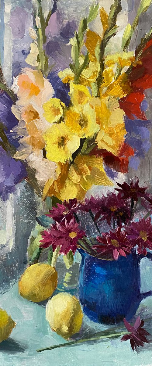 Gladiolus with Still Life by Ling Strube