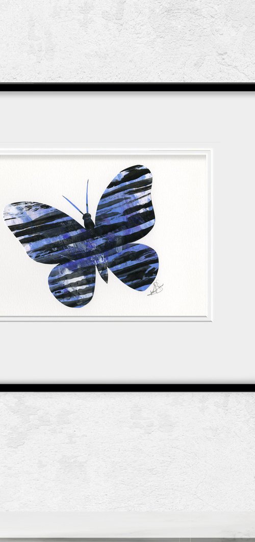 A Butterfly Story - 5 - Abstract Minimal Butterfly Painting Collage by Kathy Morton Stanion by Kathy Morton Stanion