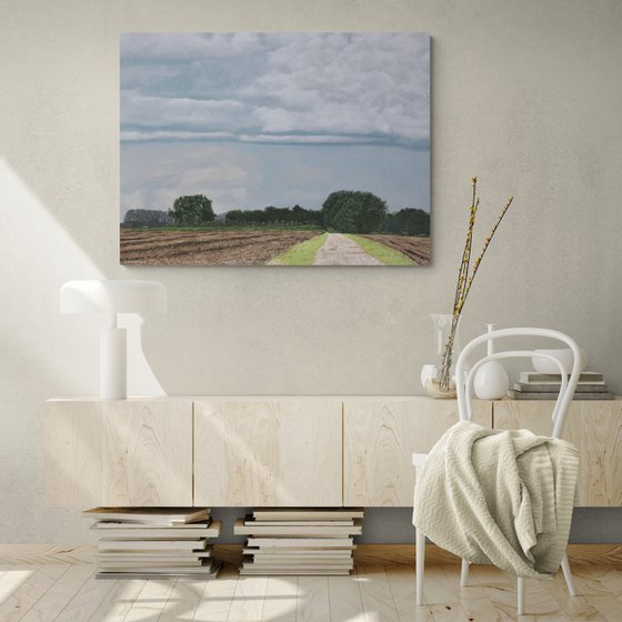 Rain Clouds Over Farmland