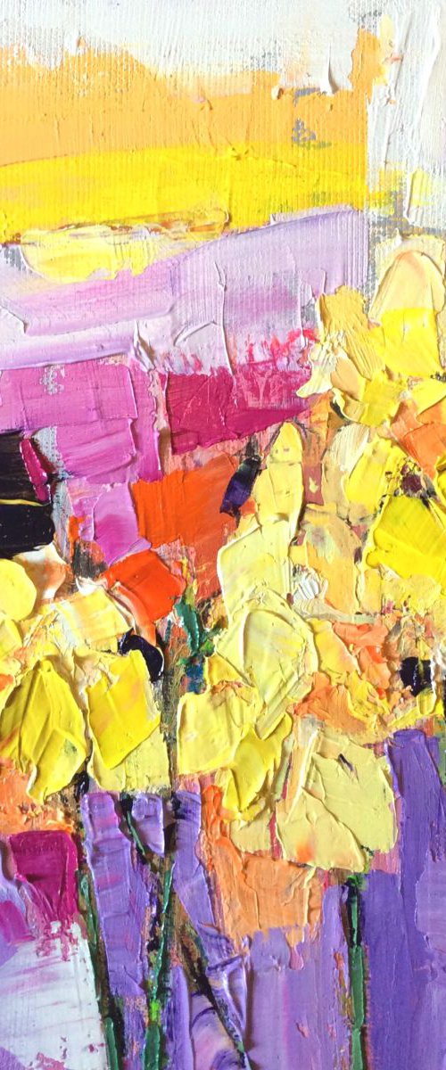 Daffodils, An Abstract Study by Irene Wilkes