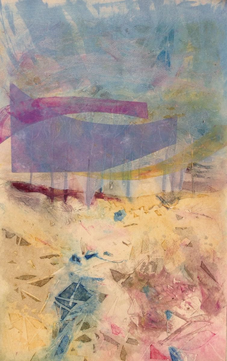 Organic Landscape Limited Edition Print By Sandra Haney, 22 X 30", Day Trip, Original Artwork