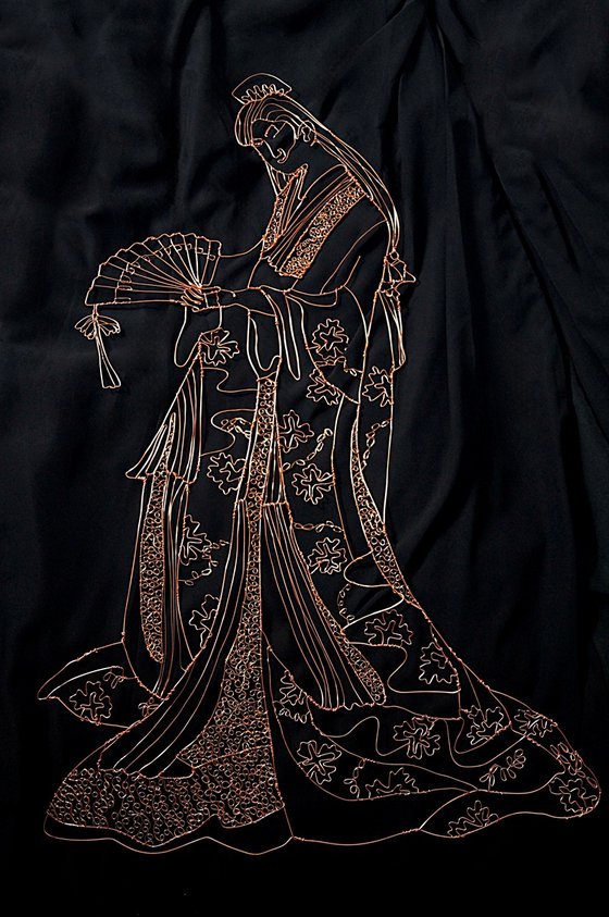 Japanese Geisha Wire Sculpture