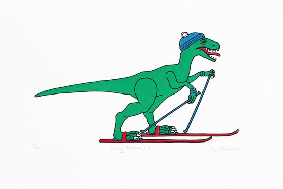 Velociraptor skier