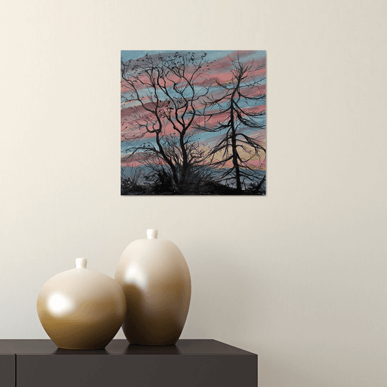 'Winter trees at Sunset'