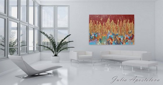 Original 3D Painting, Relief, Mixed Media Canvas, Sculpture Art, Contemporary Abstract ''The Journey Begins''