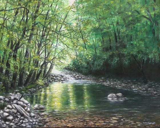 MOUNTAIN POOL by K. McDermott - oil 24X30 (SOLD)