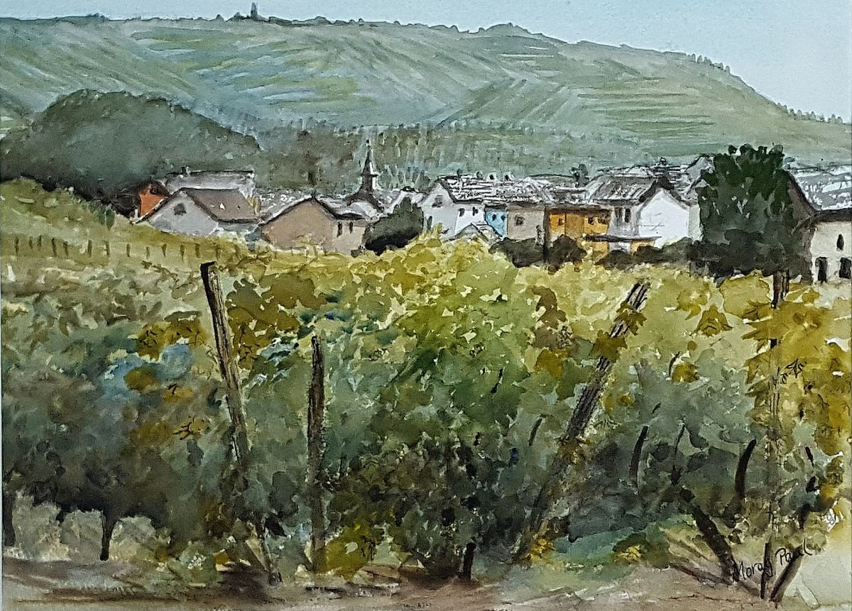 Impressionistic Watercolour , Longen, Mosel By Morag Paul, 20 X 14, Artwork For Sale On Artfinder