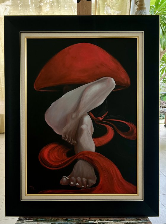 Nude in a red hat