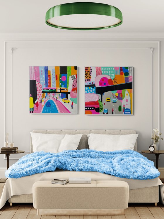 Diptych New York Cityscape