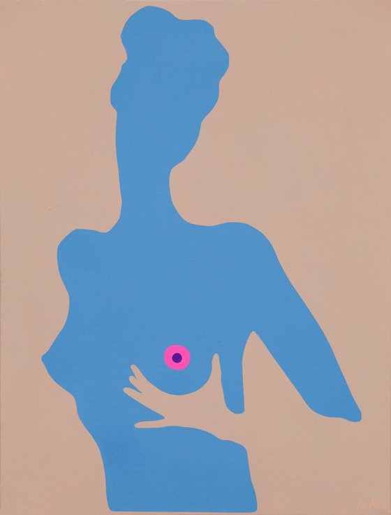 Young girl with a purple nipple