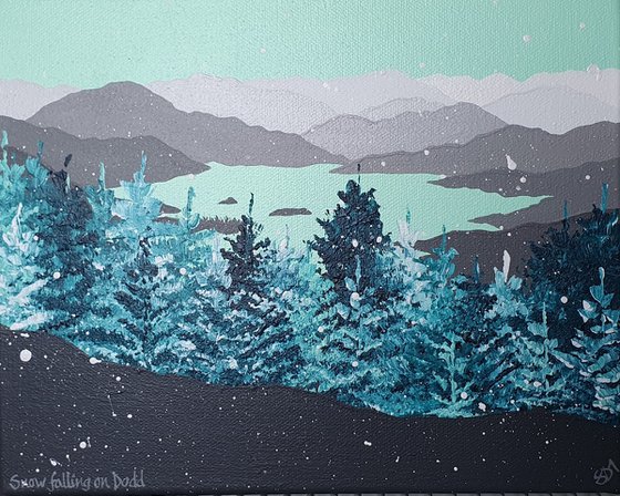 Snow falling on Dodd, The Lake District