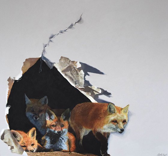 Outfoxed - Extra Large Fox/ Animal Painting