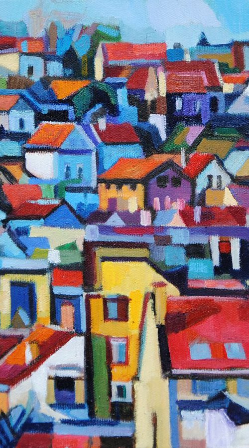 Cityscape / 40 x 30 x 2 cm by Maja Đokić Mihajlović