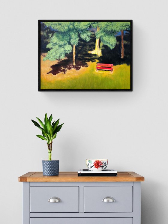 Wooden Bench in the Summer