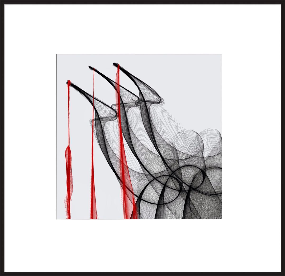 Expressive Abstract Print By Shabs Beigh, 18 X 18", Three Camels, Original Artwork