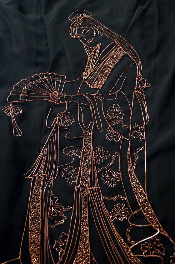 Japanese Geisha Wire Sculpture
