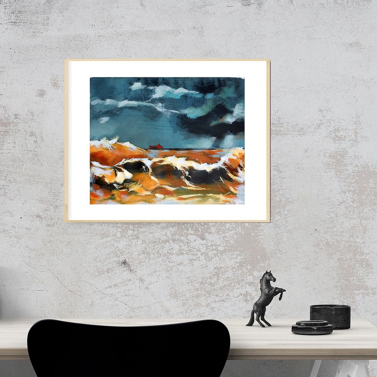 Expressive Landscape Acrylic Painting By Olga David, 18 X 15", Gelbe Bo, Original Artwork