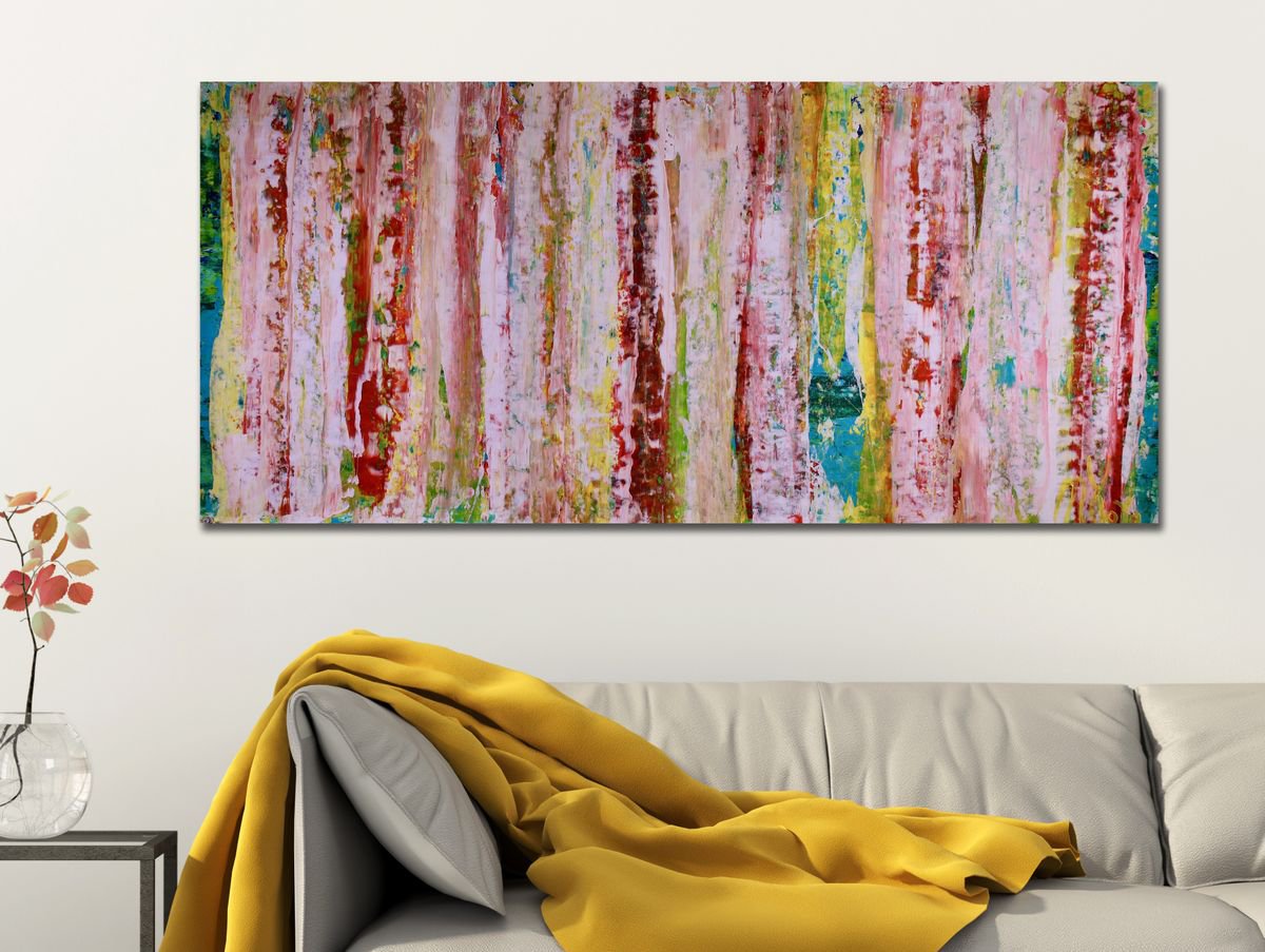 Abstract Acrylic Painting By Nestor Toro, 46 X 22", Landscape Expressions No.1 - 117 X 56 Cm - Nestor Toro, Original Artwork