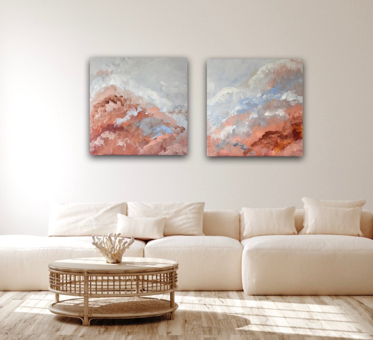 Abstract Landscape Acrylic Painting By Ivana Gigovic, 24 X 24, Sunset Mirage, Original Artwork