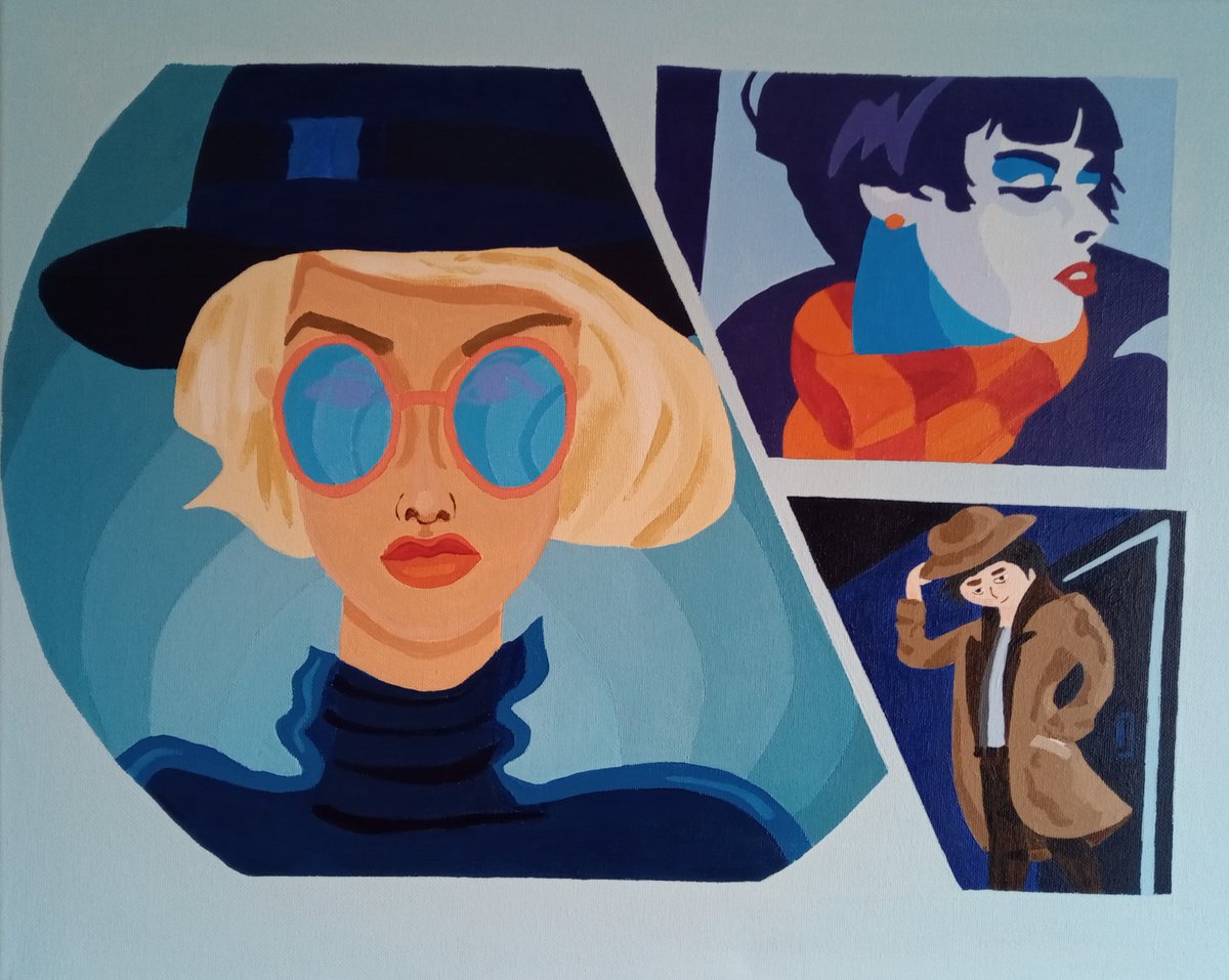 Urban And Pop Portrait Acrylic Painting By Corinne Hamer, 20 X 16, Gangsta