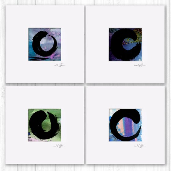 Enso Zen Circle Collection 1 - 4 Paintings