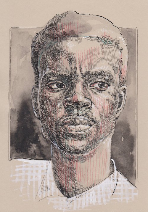 Black man portrait by Katarzyna Gagol