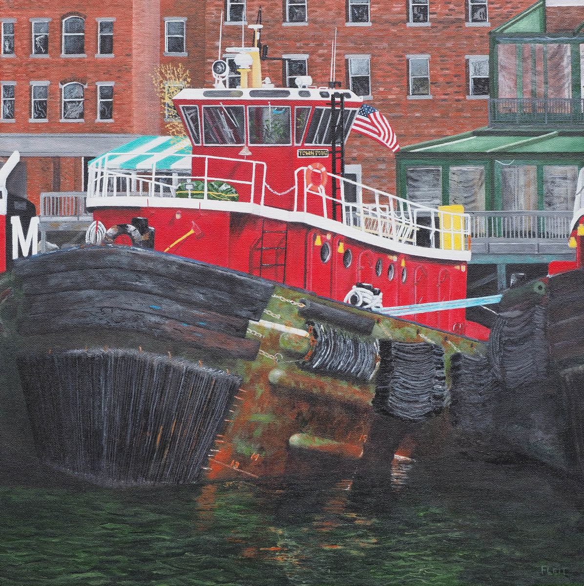 Portsmouth Tugboat By Steven Fleit, 20 X 20, Artwork For Sale On Artfinder