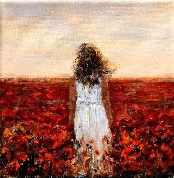 Lost in a field of poppies.../free shipping in USA