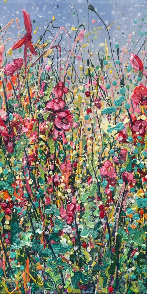 Wildflower Symphony Textured Palette Knife by Lena Owens at OLena Art