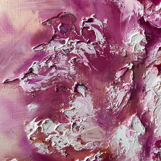 PINK DESSERT - Textured peony. Abstraction in pastel colors. Delicate pink flower. Peony large petals. Spring. Heat. Freshness.